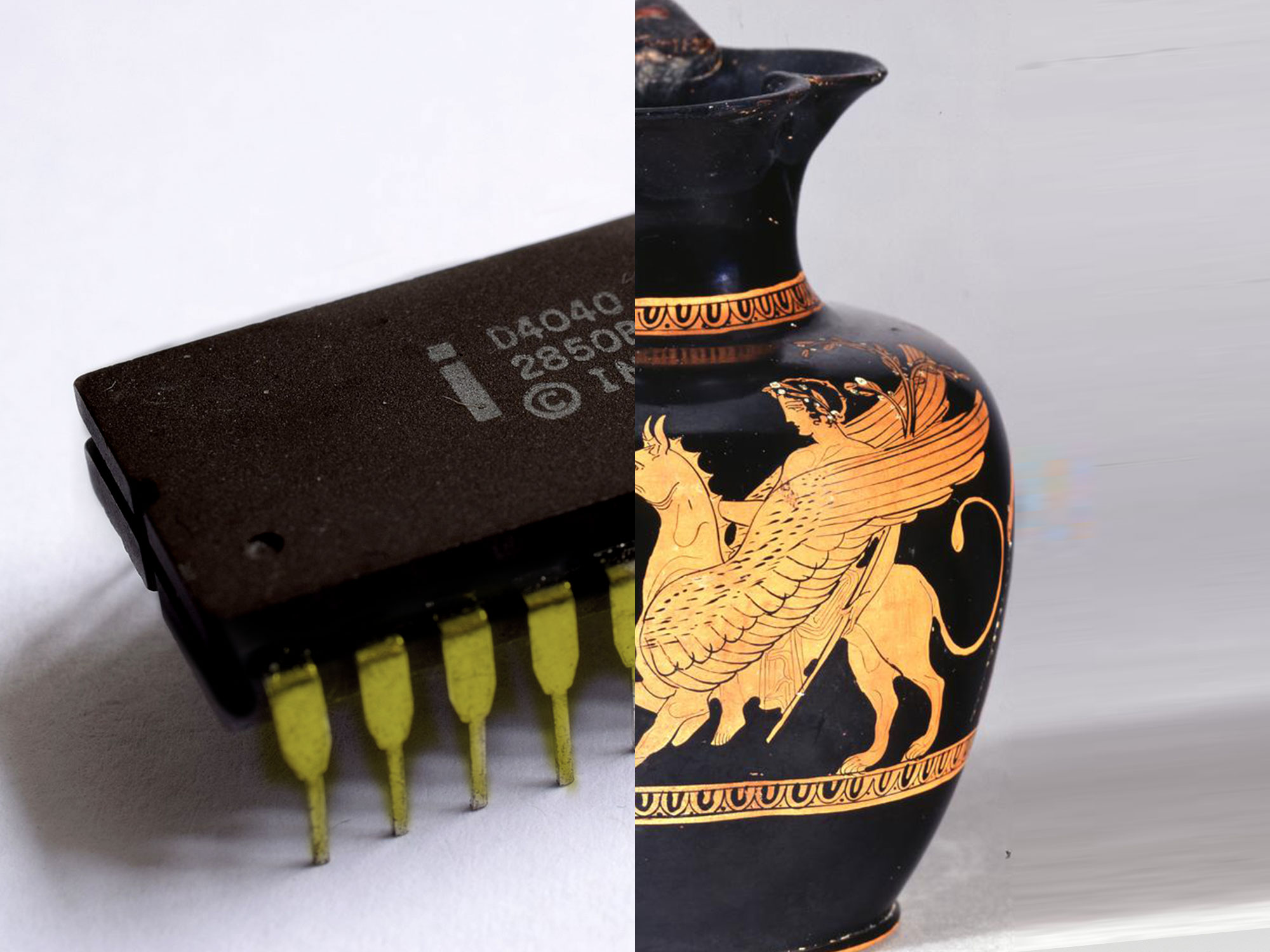 A processor Intel D4040 around 1970s + Trefoil-Mouth, Attic (Attica) around 420BC-400BC